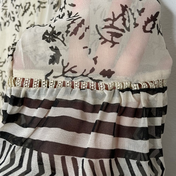 Anthropologie | NWT Talulah Tiered Boho Midi Dress Cream Black S - Picture 7 of 9